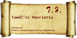 Tamási Henrietta névjegykártya
