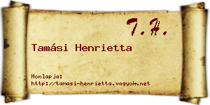Tamási Henrietta névjegykártya